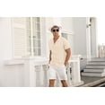 thumbnail image 4 of Iceglad Men's Casual Button Down Shirt Short Sleeve Vintage Clothes Knit Polo Shirts Summer Beach Shirts, 4 of 8