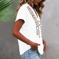 thumbnail image 5 of ClodeEU Women's V Neck Short Sleeve Embroidered Blouse,Casual Loose Fit Button Top White,Women's Plus XXL, 5 of 7