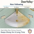 thumbnail image 5 of DeerValley 18"x13'' White Triangle Ceramic Wall Mount Sink Modern Above Counter Porcelain Bathroom Small Corner Sink with Faucet Hole and Overflow, DV-1V0222, 5 of 7