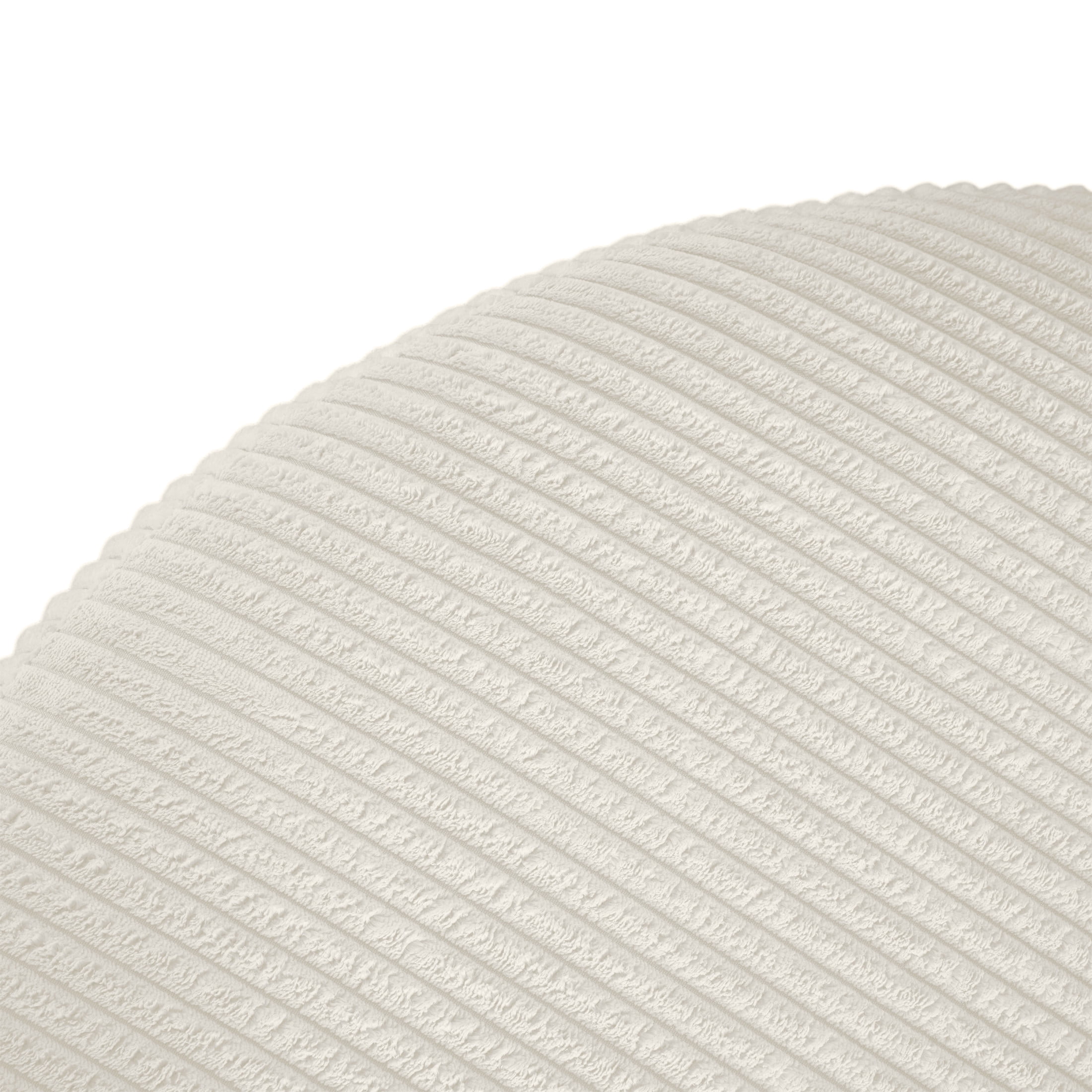 Christopher Knight Home 30" Corduroy Upholstered Round Ottoman, Wood Frame, Beige
