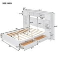 thumbnail image 7 of Full Size Platform Bed with All-in-One Cabinet and 10 Shelves, Solid Wood Platform Bed Frame with 4 Drawers and Headboard, Full Storage Bed for Boys Girls, Space Saving, No Box Spring Needed, White, 7 of 7