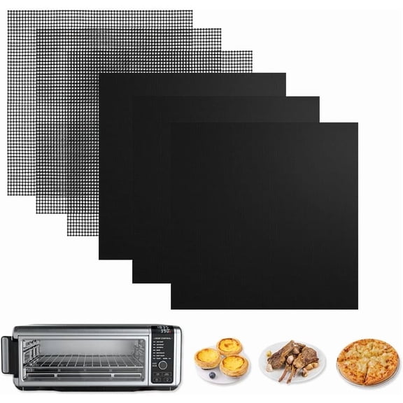 WLGJL for Ninja Foodi Reusable Air Fryer Liners 11.8x11.8inch Non-Stick, Bottom of Toaster Oven Mat,3x Liners   3x Mesh Sheets, Baking/Microwave/Grill,450°F,Pre-Cut Square for SP101/SP201/SP301/SP351