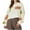 Off-White, variant on Women's Christmas Bell Sequin Crewneck Sweatshirt Festive Cropped Pullover Tops with Sparkle Detailing, Holiday Party Sweat Shirt Beige