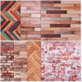 thumbnail image 1 of 7 Sheets Dollhouse Wallpaper Self-adhesive Vintage Miniature Wall Sticker Dollhouse Tile Decal, 1 of 4