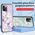 thumbnail image 5 of Compatible with iPhone 13 Pro Max Flower Pattern Case with Ring Glossy Ring Finger Grip Kickstand Holder Stand Bling Diamond Luxury Glitter Protection Fashion Shockproof Case for Girls Women, 5 of 12