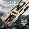 thumbnail image 6 of Dteck Case for iPhone 16 Pro Max,Heavy Duty with Slide Camera Protective Military Grade Phone Cover with Ring Kickstand Shockproof Rubber+ PC Case,Gold, 6 of 9