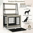 thumbnail image 3 of Gymax Meuble Cage pour Chien avec Étagères de Rangement Chenil Industriel pour Chien avec Dessus Rabattable Gris, 3 of 10