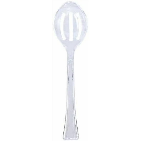 Clear Slotted Plastic Serving Spoon – Durable Disposable Utensil for Buffet, Salads, Catering, Parties, Events, BBQs & Food Service (3)