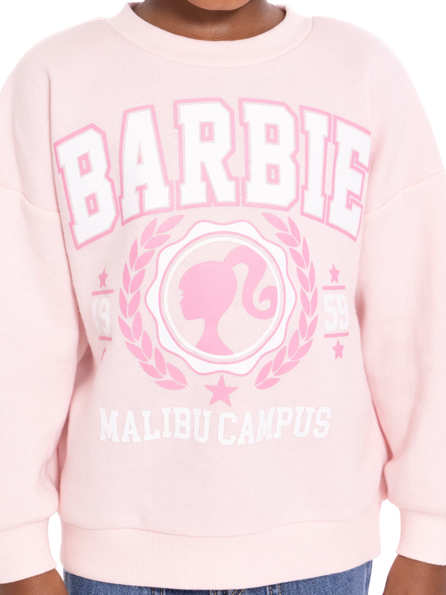 Barbie Toddler Girls Graphic Crewneck Sweatshirt with Long Sleeves, Sizes 12M-5T