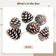 thumbnail image 5 of 36 piezas de piñas de Navidad, 2 pulgadas de piñas de pino naturales con puntas de nieve para decoración de árbol de Navidad, adornos colgantes de piñas rústicas con cuerda, decoración navideña para m, 5 of 5