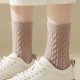 thumbnail image 5 of Calcetines torcidos para niños, otoño e invierno, calcetines de longitud media, moda, combinación, medias de estilo Mori de alto valor, medias apiladas de tubo alto de color sólido, 5 of 6