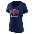 thumbnail image 2 of Women's Navy Cleveland Guardians Victory Script Team V-Neck T-Shirt, 2 of 3