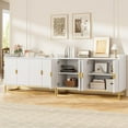 thumbnail image 3 of Accreate 47.2" Wide Buffet Cabinet with Storage, Modern Fluted Accent Sideboard, 4-Door Credenza with Adjustable Shelves, Entryway Console Cabinet, Media Console Table for Kitchen, Living Room, 3 of 7
