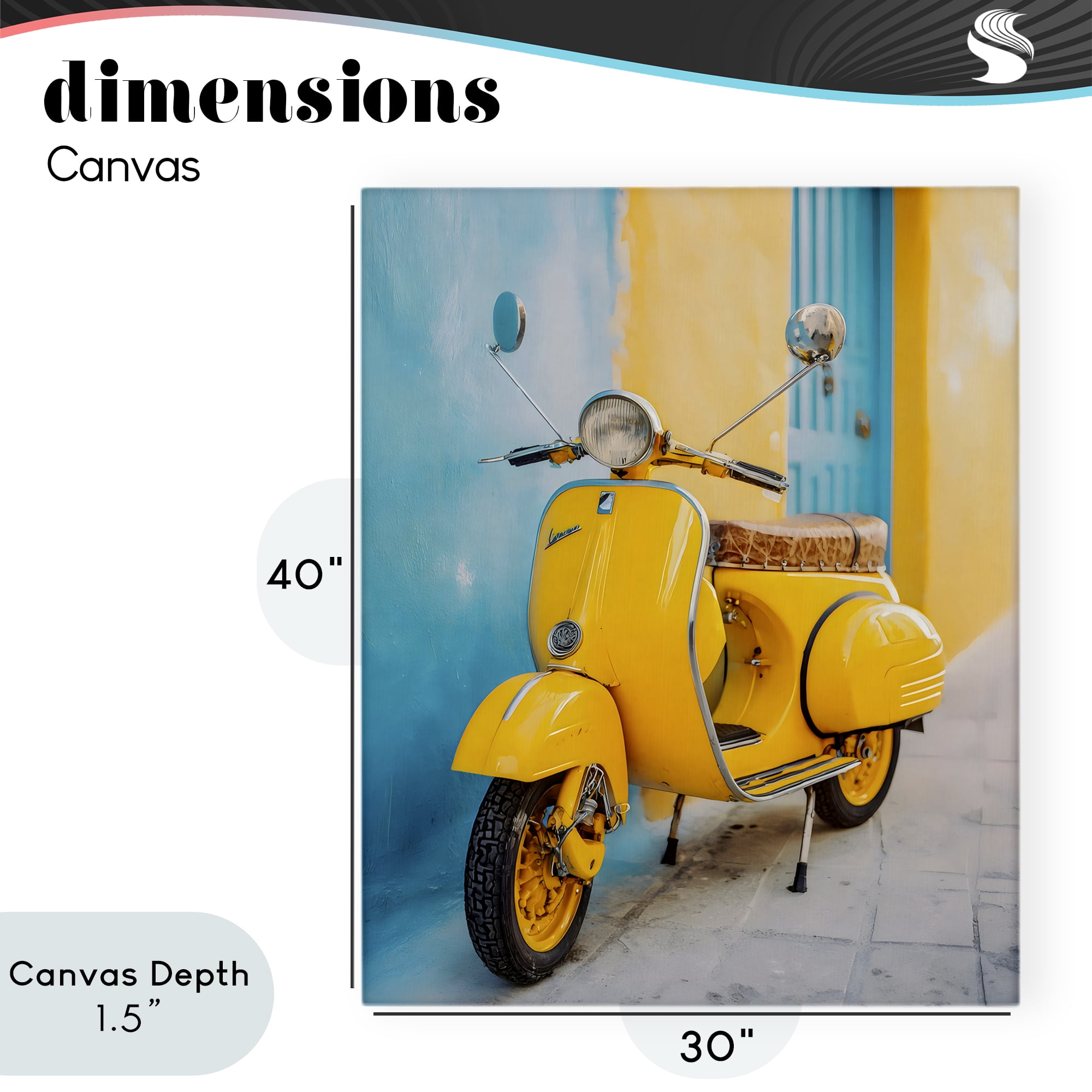 Stupell Industries Sunny Ride Vintage Moped Canvas Wall Art, design by Franklyn Gregory