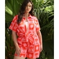 thumbnail image 3 of CASSIE LIZ 2 Piece Outfit for Women 3X Short Sleeve Plus Size Lounge Sets Summer Beach Short Vacation Clothing Hot Pink Hawaii Shirts 3XL 22W 24W, 3 of 7