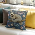 thumbnail image 3 of YILUYINQING Sloth Tree Branch Donuts Throw Pillow Cover for Sofa 18x18in, 3 of 5