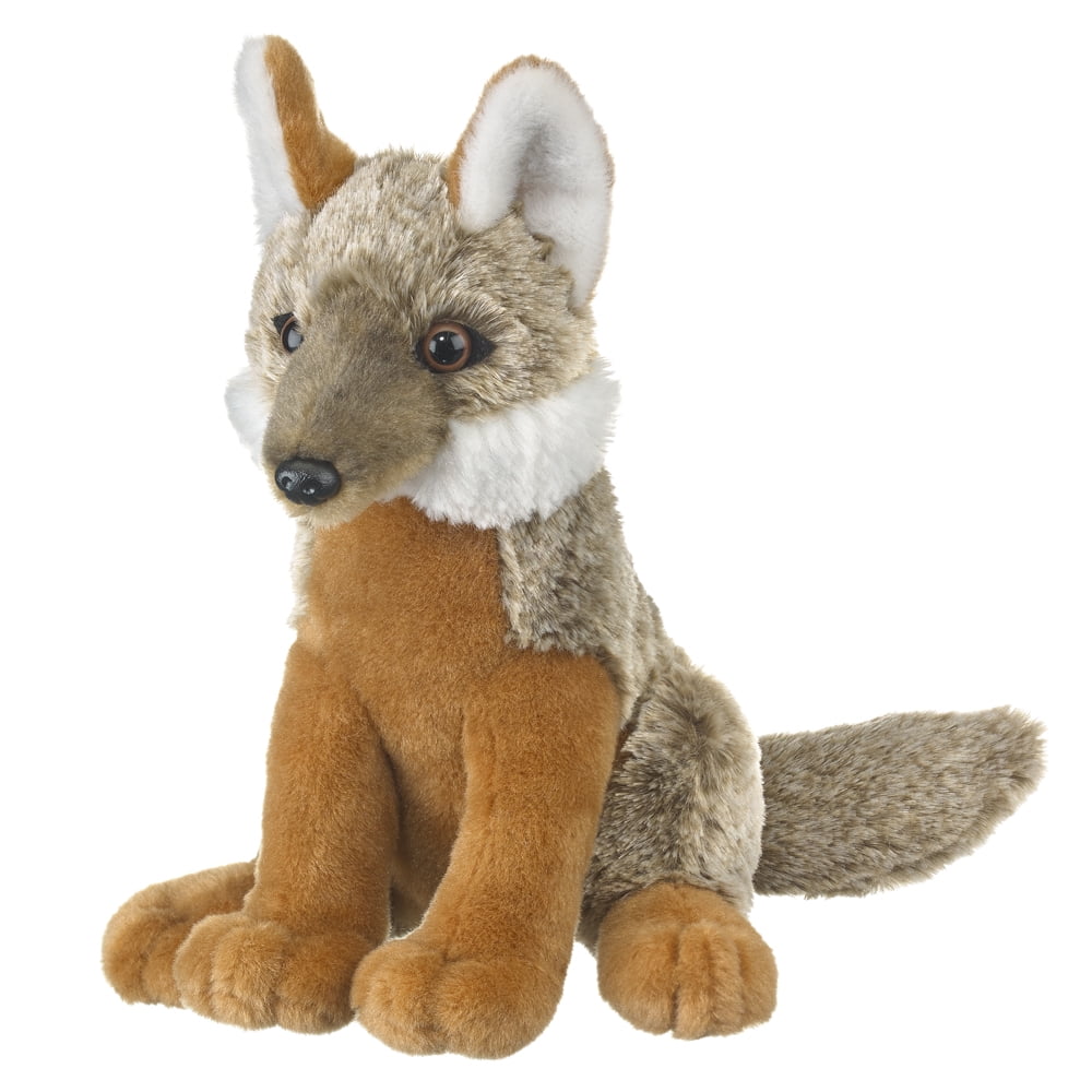 Brown & Gray Fox Pup Wild Life Plush Cuddle Toy For Kids 10" Stuffed