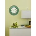 thumbnail image 2 of Infinity Instruments Retro Escape Plastic 9.75" Indoor Wall Clock with Silent Movement, Green, 2 of 7
