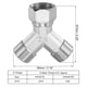 thumbnail image 4 of Conector de tubo G1/2 1 hembra a 2 machos forma Y 3 vías adaptador de manguera de cobre niquelado, 4 of 6