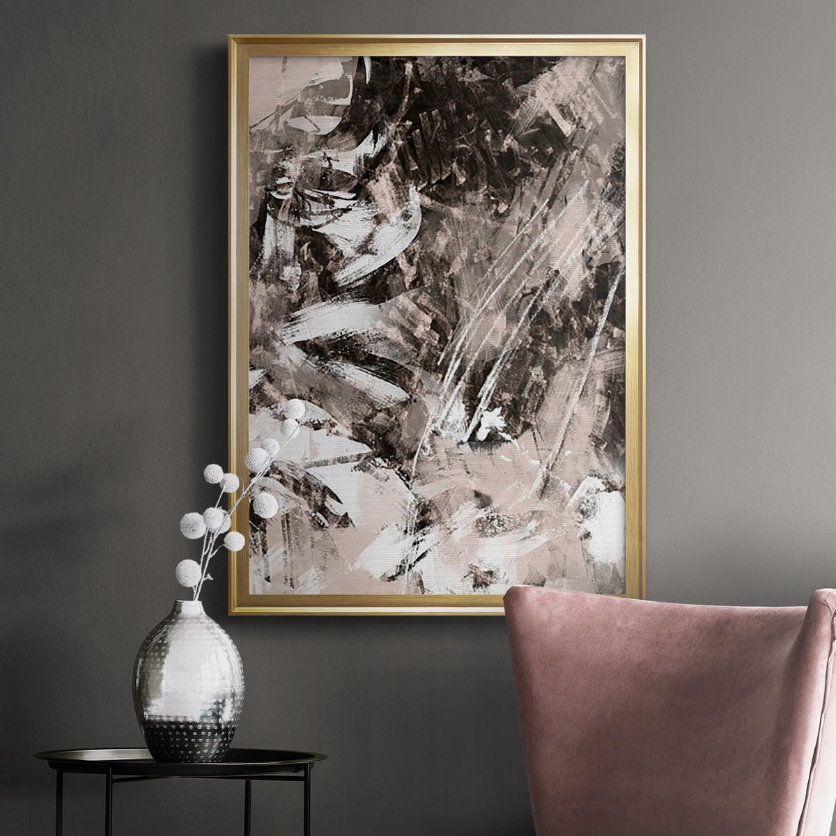 Blush Blackboard II Premium Framed Print, in Gold, Black, or Silver - Ready to Hang