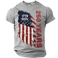thumbnail image 5 of Men's Fun Graphic Tees American Flag Patriotic T-Shirts Short Sleeve 4th of July Shirt Crewneck Summer Workout Tops,Gray,XXL, 5 of 5
