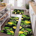 thumbnail image 2 of Yellow Lemon Fruit Limes Black Pattern Kitchen Rugs Sets Of 3,Kitchen Runner Rugs Non Skid Washable,Decorative Kitchen Floor Mats for Kitchen,Sink,Laundry,17"x30"+ 17"x47" + 17"x59", 2 of 6