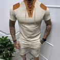 thumbnail image 2 of hopeusnice Men's Cotton Linen Retro 2Pcs Casual Beach Comfyfit Workout Exercise Pants Elastic Waist Sweat Shorts Pockets Loose Running Suit Solid Color Lounge Sets Fall Lightweight Khaki L, 2 of 9