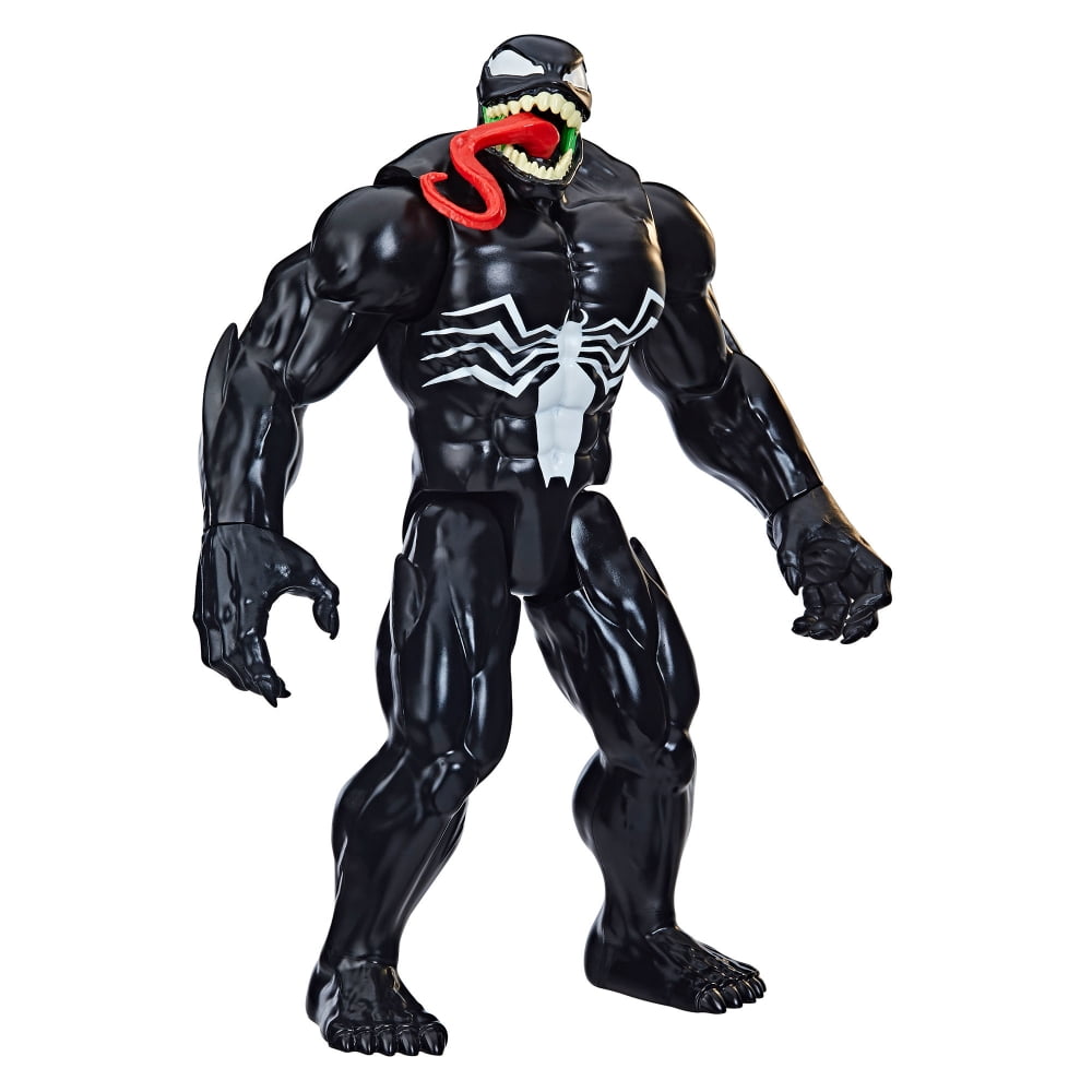 Figura De Acción Spider-Man Traje Negro Marvel Titan Hero Series - 30 Cm - Compatible Con Blast Gear