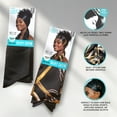 thumbnail image 6 of KISS COLORS & CARE Satin Hair Wrap Scarf 60" Extra Long, Luxury Black & Blue, 6 of 11