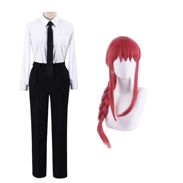 Anime motosierra hombre Cosplay Makima disfraz negro gabardina camisa corbata pantalones Makima mujeres traje uniforme ropa M Gao Jinjia LED