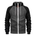 thumbnail image 4 of Evdexr Mens Zip Up Hoodie Long Sleeve Hooded Sweatshirt with Pockets 2026 Winter Trendy Athletic Jacket Slim Fit Lightweight Color Block Hoodies 2XL, 4 of 6