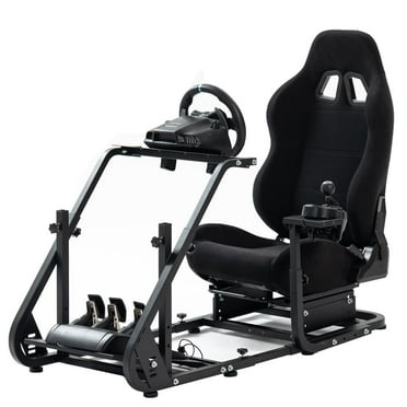 Supllueer Racing Simulator Cockpit with Seat Mountable Monitor Stand Fit Logitech Thrustmaster T300