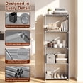 thumbnail image 5 of HONEIER Bookshelf, 4-Tier Storage Shelf, Narrow Bookcase Organizer for Bedroom Living Room Office, Gray, 5 of 9