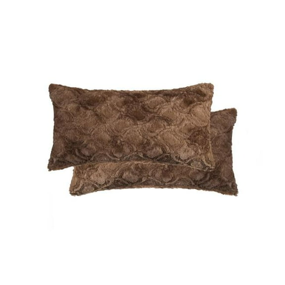 Home Decor Belton Faux Fur Pillow | 2-Piece | Brown mink | 12'x20'