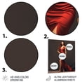 thumbnail image 3 of Designart "Fashion vision of Red Woman Alure I In Red"Woman Fashion Photography Metal Wall Art Red Modern Living Room Wall Art, 3 of 6