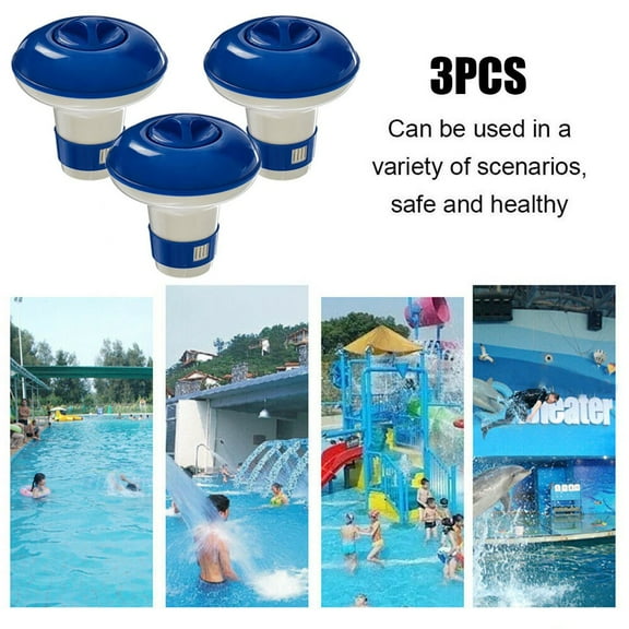 100Fens Pool supplies Deluxe Large Blue and White Floating Swimming Pool Dispenser 5 inch Summer Pool Essentials