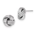 thumbnail image 1 of Boucles d'Oreilles en Or Blanc 14K Poli Texturé Nœud d'Amour, 1 of 2