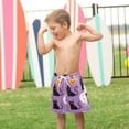 thumbnail image 4 of FORMRS Boys Swim Trunks Quick Dry Mesh Liner Boardshorts Sizes XS-XL, Purple Halloween Pattern, 4 of 7