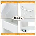 thumbnail image 6 of Wood Rolling Storage Cart 7.9" W, 3 Tier White Slim Utility Kitchen Cart on Wheels Laundry Room Bathroom Organizers Narrow Shelves with Handle Mobile Shelving Unit for Small Places, 6 of 6