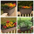 thumbnail image 5 of Bloem Modica Deck Rail Planter 26 x 8.75 Plastic Rectangle Charcoal Gray, 5 of 6