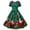Green, variant on Jacenvly Christmas Dresses for Woman Short Sleeve Christmas Printed Womens Dresses Crewneck Mid-Length Skirts Fashion Christmas Women'S Vintage Gown Black