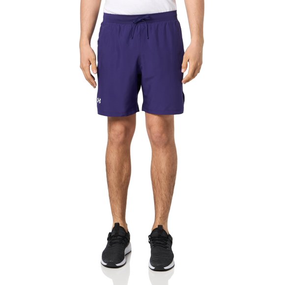 Pantalones cortos Under Armour Launch Run para hombre, color morado, talla XXL