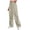 Khaki, variant on Women's Cargo Pants High Waisted Drawstring Wide Leg Pants 2024 Workout Hiking Trousers With Pockets Dresses for Women Casual Summer Midi Length Maxi Summer Dress for Women