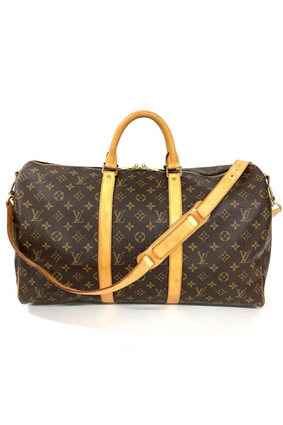 Pre-Owned Louis Vuitton Keepall 50 Bandoulire Boston Bag, Monogram Canvas and Leather,...