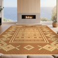 thumbnail image 2 of Design&I 8'x10' Washable Area Rug Sleek Flatweave Pet Friendly Look Ru Interlocking Boho Border Door Front Doormat Entryway Flowing for King Size Bedroom, Under Bed, 2 of 7