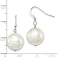 thumbnail image 4 of Sterling Silver Rhodium-Plated 14-15mm White Shell Pearl Dangle Earrings (28 X 15) Made In Canada qe12789, 4 of 5