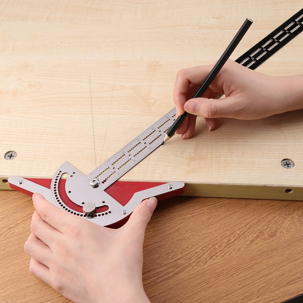 Regla De Ángulo Mark Edge Ruler Transportador de ángulos de 70 grados Medidor de trazado (15 pulgadas)