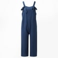 thumbnail image 4 of Baqcunre Jumpsuits for Women Women Summer Soild Printed Casual Jumpsuit Pocket Daily Regular Loose Fit Sleeveless Jumpsuit Jumpsuits for Women Dressy One Piece Jumpsuits for Women, 4 of 5