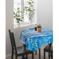 thumbnail image 4 of Blue Summer Beach Tablecloth Square Table Cloth 60x60 , Waterproof Tablecloth Outdoor Table Cloth, Seaside Ocean Coastal Nautical Washable Table Cover for Kitchen Dining Party, 4 of 8