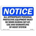 thumbnail image 1 of SignMission OS-NS-A-1218-L-10085 12 x 18 in. OSHA Notice Sign - All Appropriate Personal Protective Equipment, 1 of 1